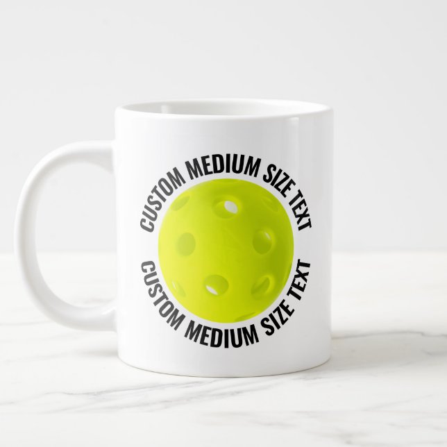 Caneca De Café Grande Medium Size Personalized Text Pickleball Custom (Esquerda)