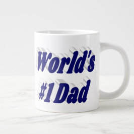 Caneca De Café Grande Meia-texto azul escuro pai