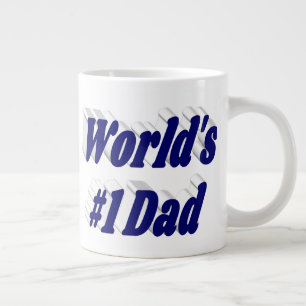 Caneca De Café Grande Meia-texto azul escuro pai