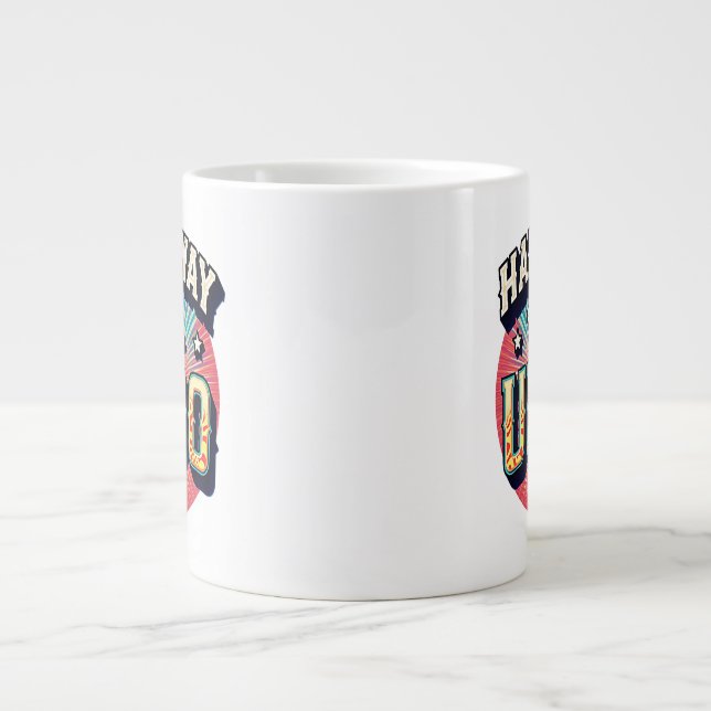 Caneca De Café Grande Meio caminho para um Hundo - 50º Aniversário (Frente)