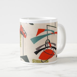 Caneca De Café Grande Meio século Moderno de Tecido Atômica Jumbo Mug