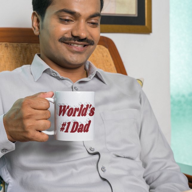 Caneca De Café Grande meio texto de burgundy pai (Criador carregado)