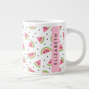 Caneca De Café Grande Melancias Rosa, Sementes De Melancia, Seu Nome