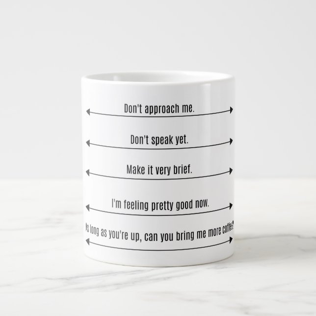 Caneca De Café Grande Melanie Mug, preto e branco (Frente)