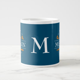 Caneca De Café Grande MELANIN Fórmula TEAL Monograma