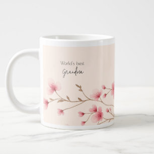 Caneca De Café Grande Melhor Avó do Mundo - Pastel Floral Personalizado