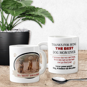 Caneca De Café Grande Melhor Cachorro Mamãe Engraçada Mug de Café com Fo