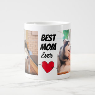Caneca De Café Grande Melhor cão Mãe.. duas fotos de cachorro e texto pe