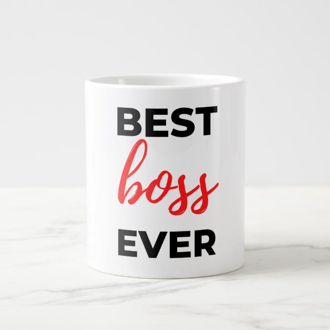 Caneca De Café Grande Melhor Chefe Ever 2 (Frente)