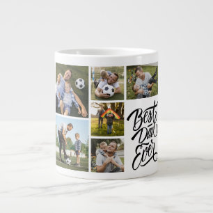 Caneca De Café Grande Melhor Colagem de Fotos de 6 Pais  