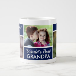 Caneca De Café Grande Melhor Colagem de Fotos do Avô do Mundo