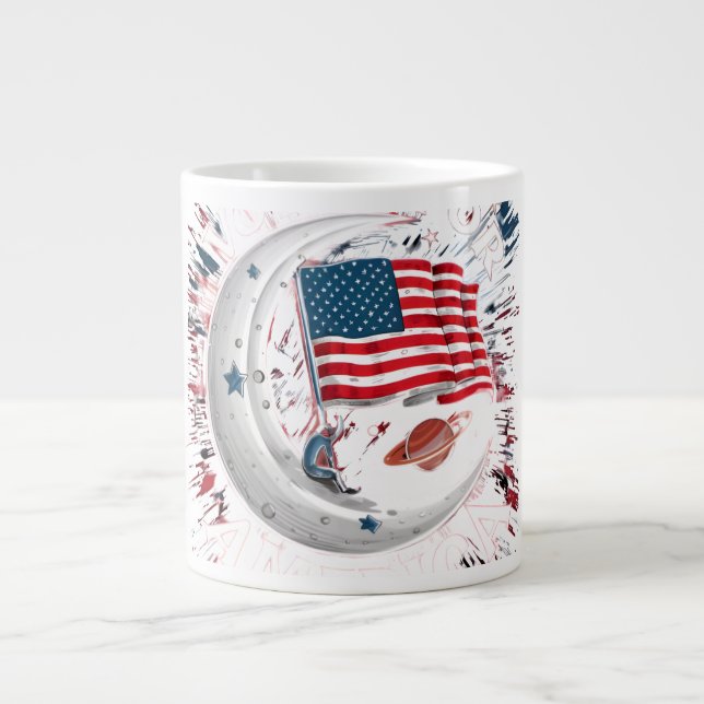 Caneca De Café Grande Melhor design da bandeira americana em 🍺 de canec (Frente)