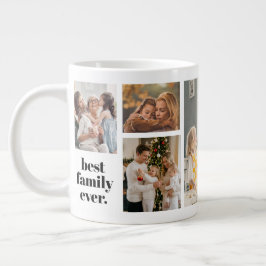 Caneca De Café Grande Melhor Família de Todos os Tempos - Colagem de Fot