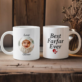 Caneca De Café Grande Melhor Farfar de Sempre - Coração Personalizado de