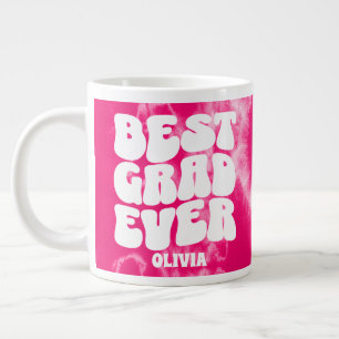 Caneca De Café Grande Melhor Formando Personalizado De Tinta Rosa