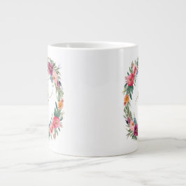 Caneca De Café Grande Melhor Mãe Alguma Vez Floral Mug