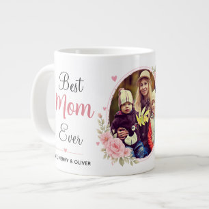 Caneca De Café Grande Melhor Mãe de Sempre Foto Personalizada 