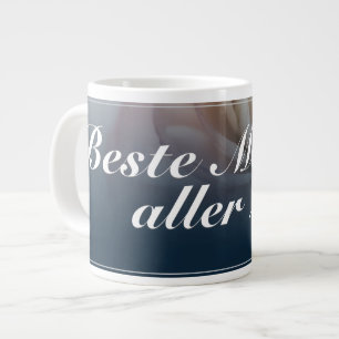 Caneca De Café Grande Melhor mãe de todos os tempos com grande rosa rosa