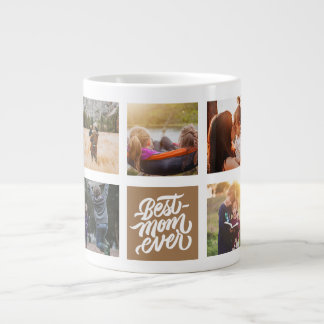 Caneca De Café Grande Melhor Mãe Nunca Personalizada Colagem de Fotos Br