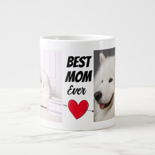 Caneca De Café Grande Melhor mãe personalizada com duas fotos e texto