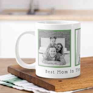 Caneca De Café Grande Melhor Mãe Preto e Branco 3 Fotos