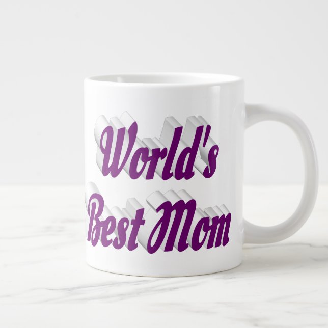 Caneca De Café Grande Melhor Mãe roxo texto metade (Direita)