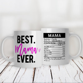 Caneca De Café Grande Melhor Mamãe Rosa + Fatos Nutricionais,
