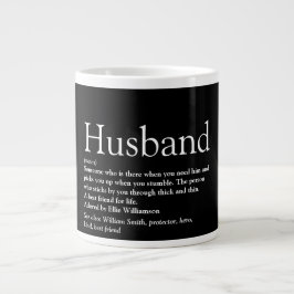 Caneca De Café Grande Melhor Marido do Mundo em Preto e Branco Citação D