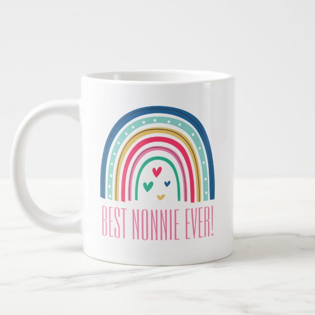 Caneca De Café Grande Melhor Nonnie de Todos os Tempos Arco-íris (Esquerda)