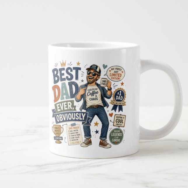 Caneca De Café Grande Melhor Pai  (Direita)