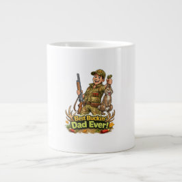 Caneca De Café Grande Melhor pai caçador de todos os tempos, ideia de pr