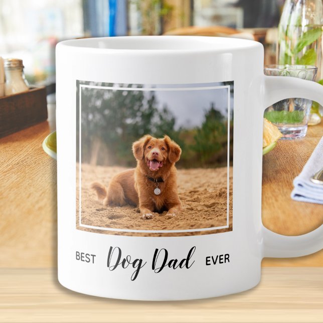 Caneca De Café Grande Melhor Pai De Cachorro Alguma Vez Foto Pet (Criador carregado)