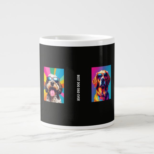 Caneca De Café Grande Melhor Pai de Cachorro de Todos (Frente)