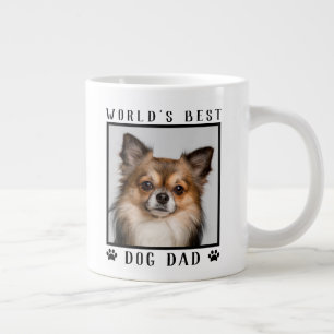 Caneca De Café Grande Melhor Pai de Cachorro do Mundo Pegadas de Patinha