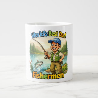 Caneca De Café Grande Melhor Pai Pescador do Lago Ideia Divertida de Pre
