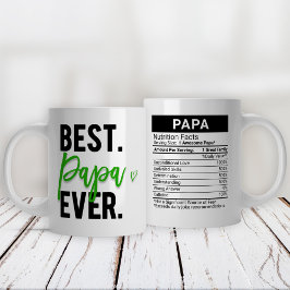 Caneca De Café Grande Melhor Papa Verde + Fatos Nutricionais,