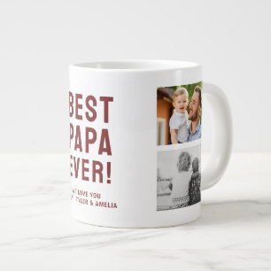 Caneca De Café Grande Melhor Papai de Todos 4 Colagem de Fotos
