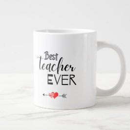 Caneca De Café Grande Melhor Professora De Tipografia Branca E Preta Que