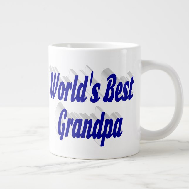 Caneca De Café Grande Melhor texto azul do avô (Direita)