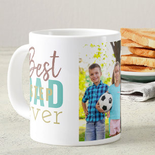 Caneca De Café Grande Melhor Tipografia Stepdad Ever e Foto Personalizad