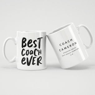 Caneca De Café Grande Melhor treinador sempre divertido esporte branco p
