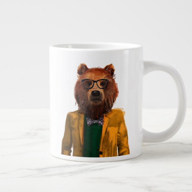 Caneca De Café Grande Melhor Urso Vestido (Direita)