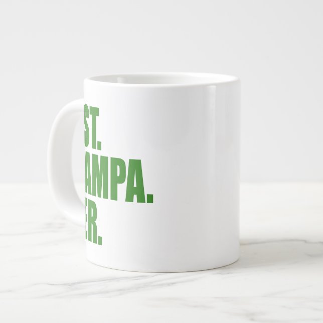 Caneca De Café Grande Melhor. Vovô. Nunca. (verde) (Frente Esquerda)