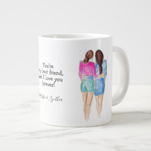 Caneca De Café Grande Melhores Amigos Dão Mug Dois Brunettes