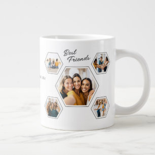 Caneca De Café Grande Melhores Amigos Dez‑Foto Nomes e Ano Personalizado