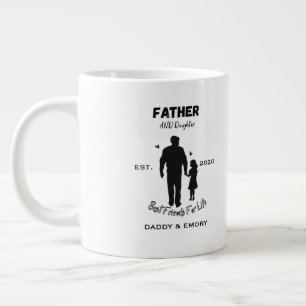 Caneca De Café Grande Melhores Amigos Personalizados Pai e Filha Para 