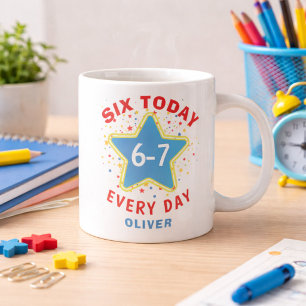 Caneca De Café Grande Meme Engraçado Seis Hoje 6-7 Todos os Dias Anivers