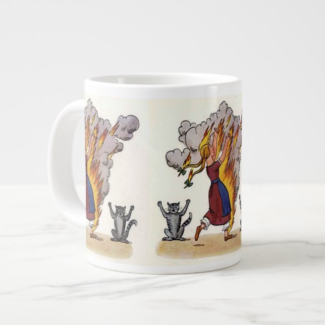 Caneca De Café Grande Menina das chamas do Struwwelpeter (Frente Esquerda)