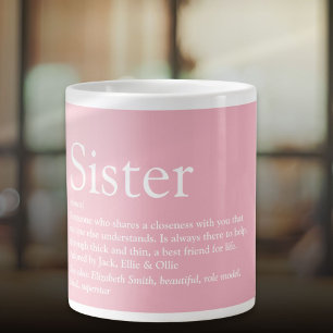 Caneca De Café Grande Menina Rosa Legal, Melhor Definição De Irmã