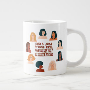 Caneca De Café Grande Meninas Só Querem Ter Direitos Humanos Fundamentai